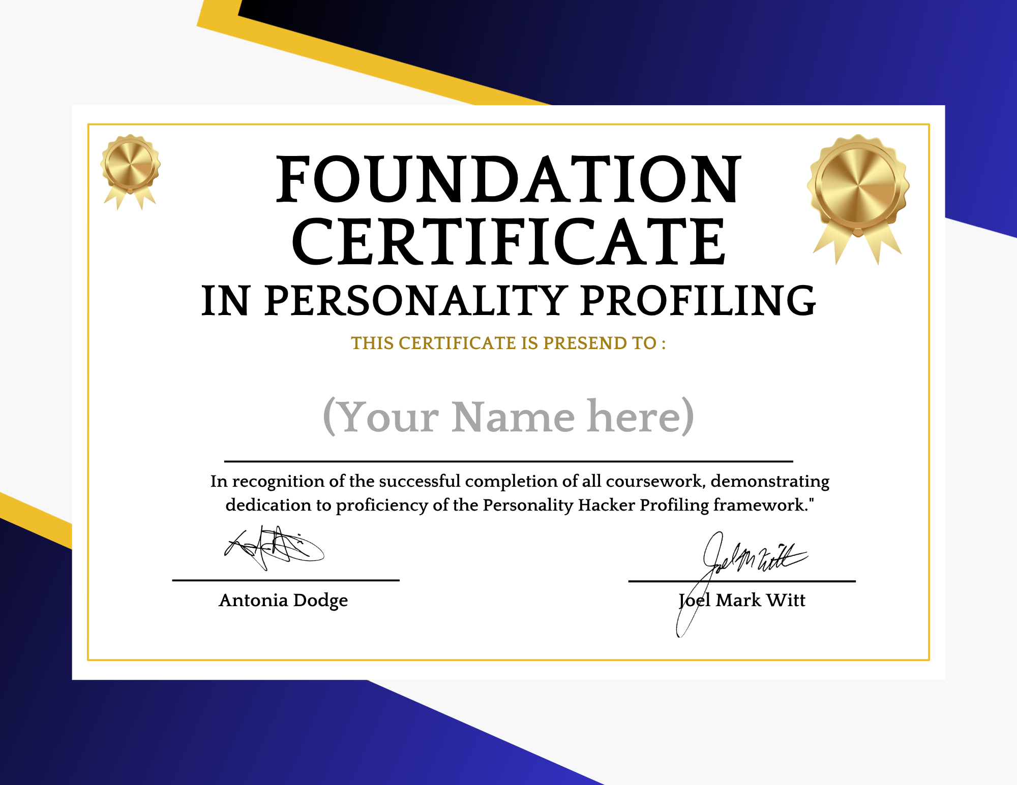 Foundation Certificate in Personality Profiling